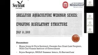 Shellfish Aquaculture Webinar Series: Evolving Regulatory Structure