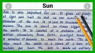 English Paragraph on Sun | 🌞 How to write essay on Sun 🌅 | Write English essay on Sun | Simple essay