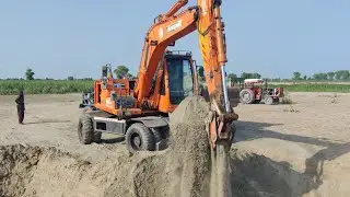 Excavator Loading Sand into Trailer | Heavy Machinery in Action!