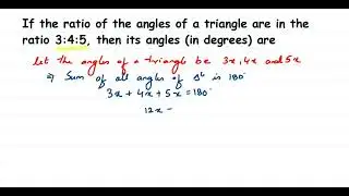 If the ratio of the angles of a triangle are in the ratio 3:4:5, then its angles (in degrees) are