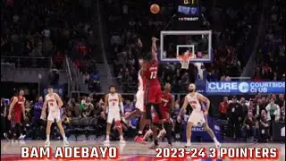 Bam Adebayo 3 point makes during 2023-24 season