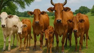 Puluhan sapi lembu jinak bergerombolan melintasi jalan di pinggir hutan, Suara Moo