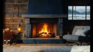 Cozy Cottage Fireplace Serene Snowfall in 4K   Ultimate Relaxation