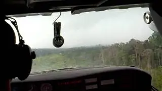 Blue Wing Airlines landing at Tepu airport Suriname