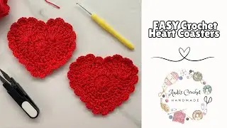 EASY Crochet Heart Coaster | Crochet Tutorial