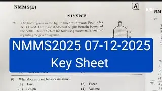NMMS 2025 (07-12-2025) Key sheet  with Explanation 