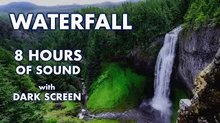 ROARING WATERFALL CASCADE | SOUND with BLACK SCREEN | For Relaxation, Meditation, Sleep | 8 HOURS