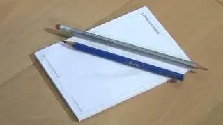 Left-handed ruler, notepad, pencil, sharpener