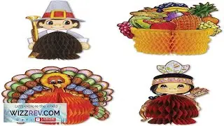 Beistle 4 Piece Thanksgiving Decorations Mini Pilgrim And Turkey Table...