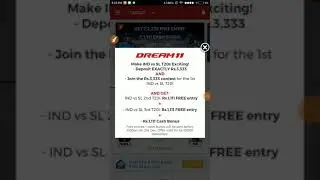 3333 OFFER DREAM11 DEPOSIT OFFER GET 1111 RS FREE ENTRIES FOR TWO MATCHES & CASH BONUS ALSO DREAM11