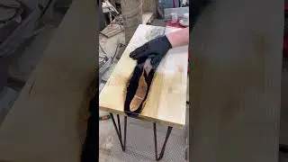 Applying finish to a custom side table