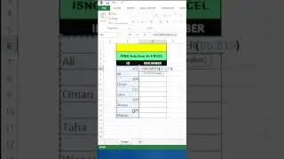 IsNumber Function in Excel #excel #shorts