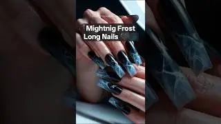 Winter Black Nails Look - Bold Frost Chrome Effect ❄️✨
