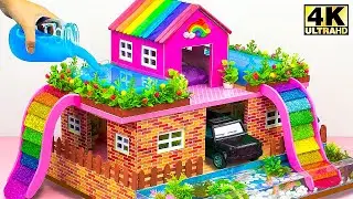 Build Miniature Unusual House with 2 Pool and 2 Rainbow Water Slide for Two ❤️ DIY Miniature House