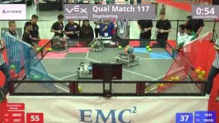 VEX Worlds 2016 - VRC High School - Engineering - Qual 117 (9898C 333T) 160 vs 134 (9541 7001D)