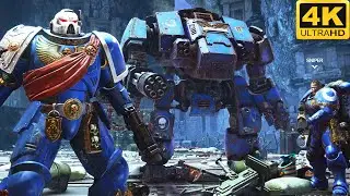 3 SPACE MARINES & DREADNOUGHT vs Heretics! - Warhammer 40k: Space Marine 2