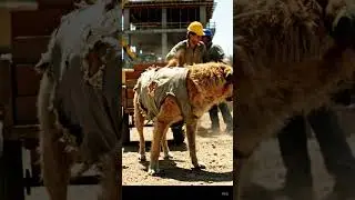 Poor Dog Working Hard at Construction Site😢Heart Touching Story#dogbotdiaries #sad#dog#animaleaten