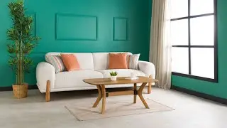 FURNIREM - Modern Rectangle Coffee Table with Solid Wood Butterfly Legs
