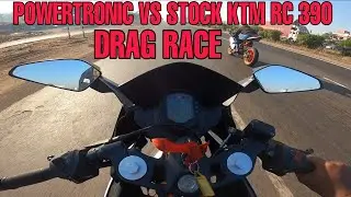 KTM RC 390 VS POWERTRONIC KTM  RC 390 | DRAG RACE |  WHO WIN THE RACE
