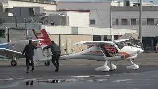 Pipistrel Virus SW 121 (F-HFMT) aterrizaje y estacionamiento San Sebastián