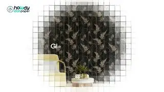 Golden Leaves Wallpaper | Fern Leaves Wall Covering | Room Decor | Art Deco Wallpaper for Walls