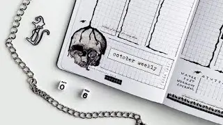 october bujo weekly set up #bulletjournal #bujo #scrapbooking #octoberbujo #darkacademia #vintage