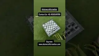 Chess Set in Natural Green Granite Marble with Green and White Pieces Gifts Him