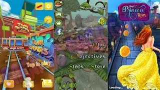 Bus Subway Surf City Rush vs Zombie Run vs Princess Survival Run Gameplay