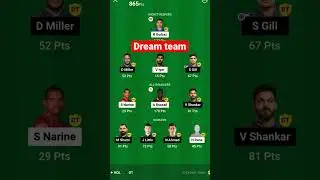 KKR vs GT dream 11 grand league team. #dream11matchtoday #grandleague #ajkaipldream11team #viral