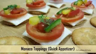 Monaco Toppings Recipe by Cooking with Smita | Monaco Cheesy Bites | Monaco Biscuit Canapes