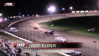 Jeff Elder crash at Lakeside Speedway 07 17 15