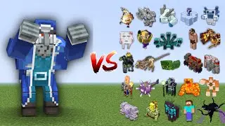 Mutant Iceologer vs All Minecraft Bosses in Minecraft Mob Battle
