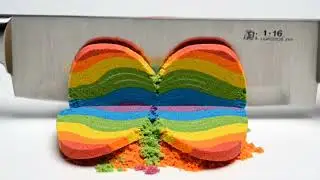 Colorful Kinetic Sand Cutting 🌈 | Most Satisfying Video Ever
