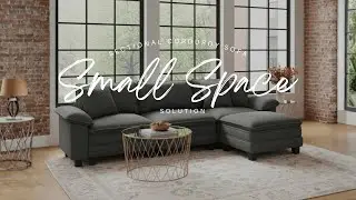 Small Space Solutions | Why We Fall For This Sectional Corduroy Sofa!!
