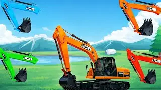 Colorful JCB Excavator Challenge | Guess the Right JCB | JCB Cartoon Animation