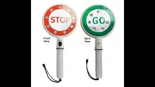 Handheld LED Stop And Go Traffic Sign Light, Battery Handheld Flashing Signage from BYBIGPLUS.COM