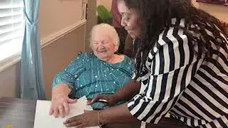 Painting Fall Trees Together | Transitional Memory Care at Chateau Madeleine, Melbourne FL