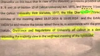 Governor rejects Calicut university syndicate minutes
