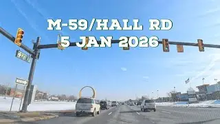 M59 Hall Rd: Dequindre to Selfridge ✈️ | HD POV Drive