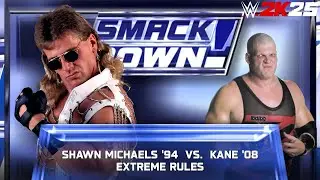 WWE 2k25 - Shawn Michaels '94 vs Kane '03: Extreme Rules Match at Smackdown