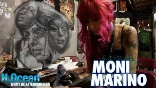 Moni Marino tattooing chest piece at London Tattoo Convention