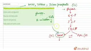 Dihydroxy acetone phosphate is a common respiratory intermediate metabolite of | 12 | TEST 1 | B...