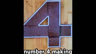 4 number making with square sponge witjout number mold #shortsvideo #homemade #cakedecorating