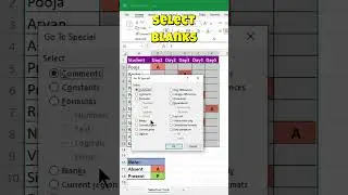 Blank Cells Selection Trick in Excel by @SRSawaliyaEduWorld