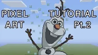Minecraft Pixel Art Tutorial - Olaf (Frozen) Part 2