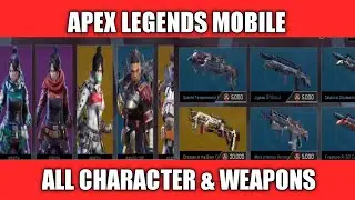 APEX LEGENDS MOBILE ALL CHARACTER SKIN AND WEAPONS SKIN | ALM BETA UPDATE LEAKS