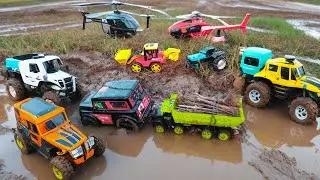 A Truck Fully Loaded With Wood Got Stuck In The River Bed || Truck JCB full Wood Load || Kids Video