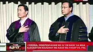 QRT:  Corona, dinepensahan ng SC En Banc sa   mga alegasyon ng kaso ng FASAP vs PAL