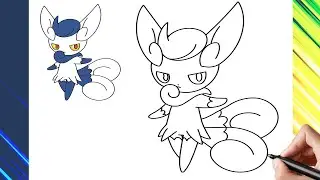 COMO DESENHAR O POK&Eacute;MON MEOWSTIC F&Ecirc;MEA - COMO DESENHAR POK&Eacute;MON