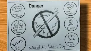 World no Tobacco day drawing//Anti tobacco day poster// No smoking day poster drawing 2023.
